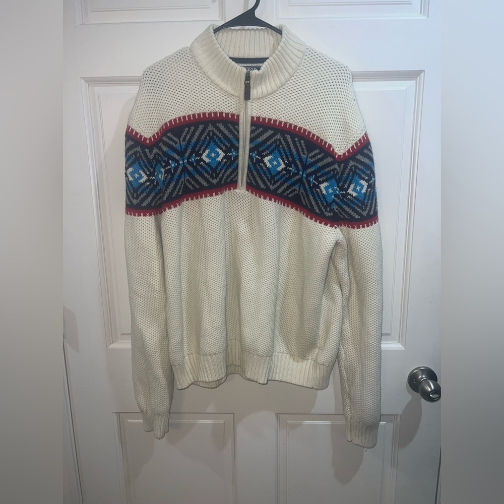 IZOD Vanilla Ice Long Sleeve Heavy Sweater with 1/4 Zipper Men's XXL
